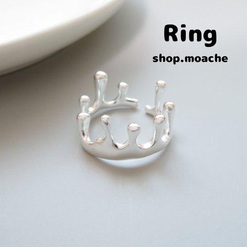 【リング】しずくデザイン　12～13号位　シルバーリングパーツ　プチプラ　指輪