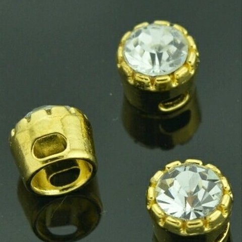 【直輸入】横穴付き*ラインストーンチャーム*10個セット*11×11×8mm 