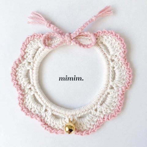 【再販】Twinkle ribbon＊* pink レース首輪☆＊* [l-040] 