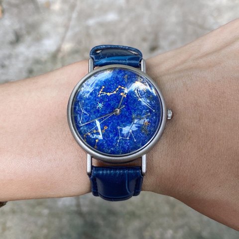 天然石 星 宇宙 惑星 星座 クリソコラ  ball 腕時計