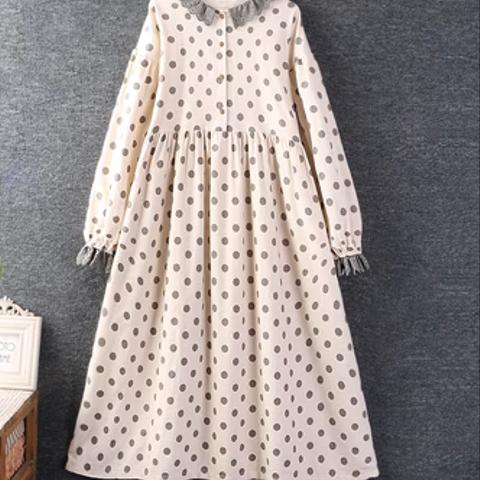 秋服の新しい 綿麻 ゆったり 長袖 ワンピース