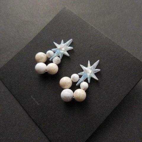 【輝星(Snow blue)】×Bubbles(Natural stone)