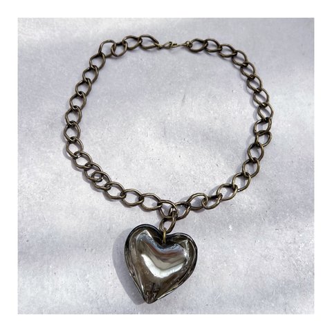 Grass heart necklace【Black】