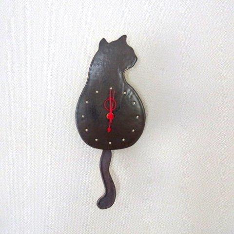 猫の壁掛け時計＊黒猫C＊