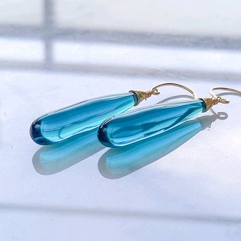 送料無料14kgf Quartz drop pierced earring / earring EGRN