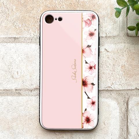 ソメイヨシノのガラススマホケース  iphone14 iphone12 iphone15 桜 春 SE3 第3世代 iphone13