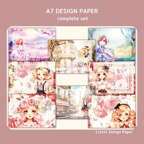 #2 LizGirl / A7 Designpaper Memo / 8種類 240枚set