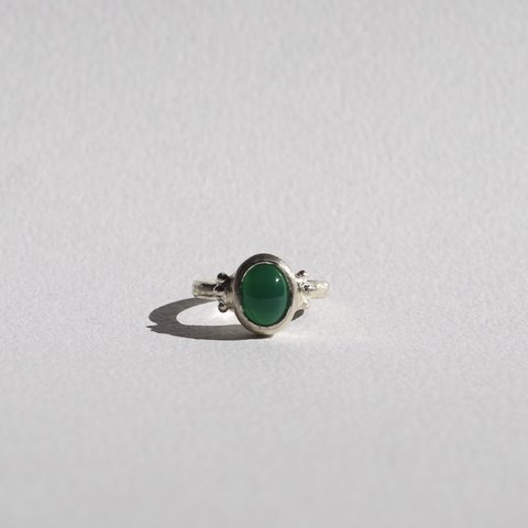 ★MORE SALE★  SV×グリーンアゲート 鋲Ring #10.5号