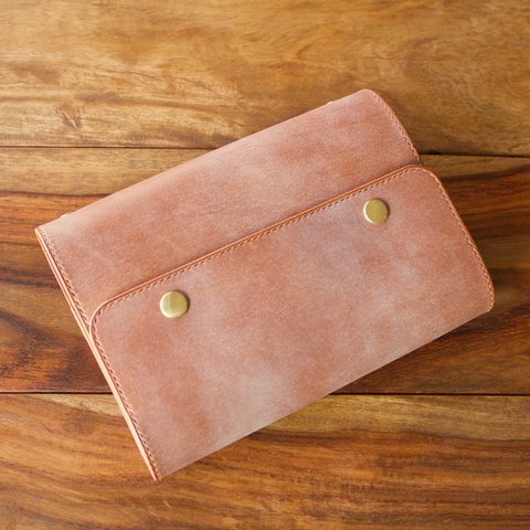 【d様オーダー品】レザー　システム手帳　バイブル　Brandy Brown【Flap】