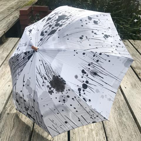 墨柄の日傘（折たたみ・袋付き）