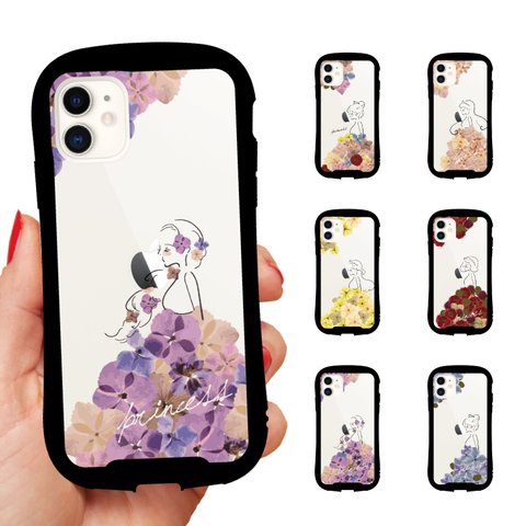 グリップケース Reflection iPhone 14 Plus Pro 13 12 SE iPhoneケース TPUケース 保護 海外 押し花 花柄 フラワー プリンセス 女子 韓国 クリアケース