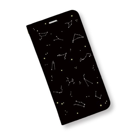 プラネタリウム＊12星座　帯なしハイクオリティ手帳型ケース　iPhoneケース
