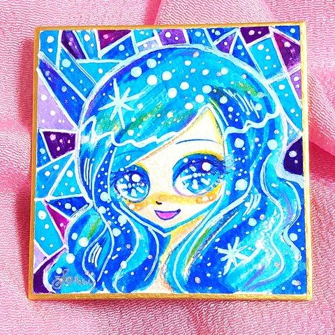 Shining like a jewel【7.6×7.6センチ  ミニ色紙  原画イラスト】