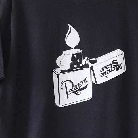 リスペクトデザイン Tshirt　「Zippo」 （L） ネイビー　ホワイトプリント