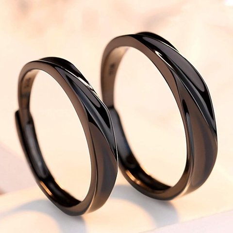 X993  ペアリング 結婚指輪 ブラック レディース  メンズ カップル