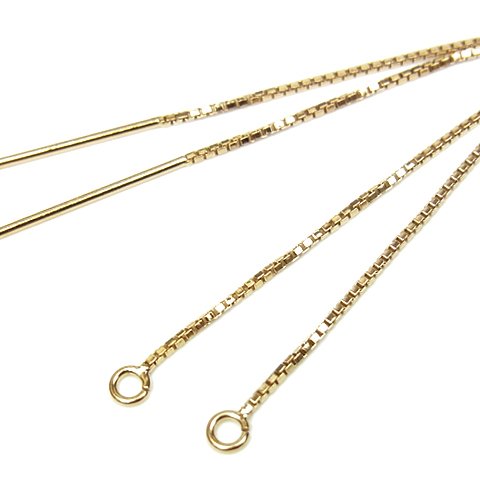 14KGF アメリカンピアス［ボックスチェーン］ typeQ【1ペア販売】(14K-PIAM-Q