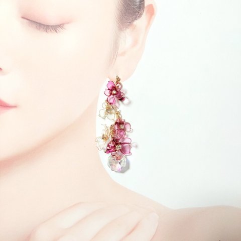 Mfleur Chandelier 「clear pink」