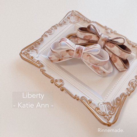 バンドカラー増色♡【 Liberty ribbon - C&S Katie Ann -】ケイティアン チェックアンドストライプ リバティ リボンヘアバンド ベビーヘアバンド