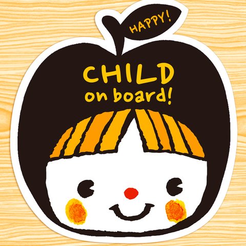 CHILD ON BOARD マグネットステッカー(NOW!なりんごさん）