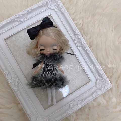 GRACE fur dress　グレー　アウトフィット