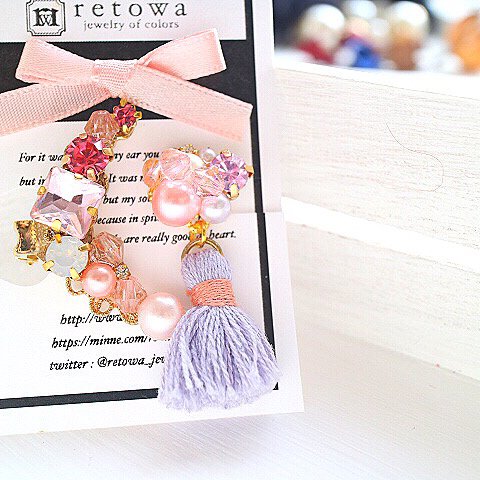 【感謝SALE☆早い者勝ち☆ピアスのみ】sweet girly bijoux & tassel