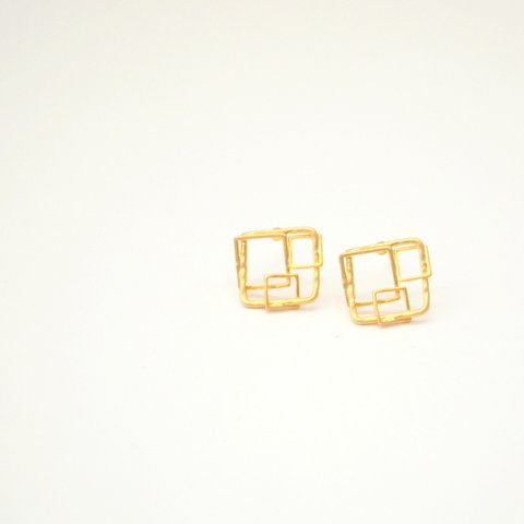 送料無料Square Motif Pierce(Silver925)