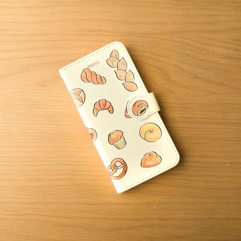 スマホケース（パン）【手帳型】