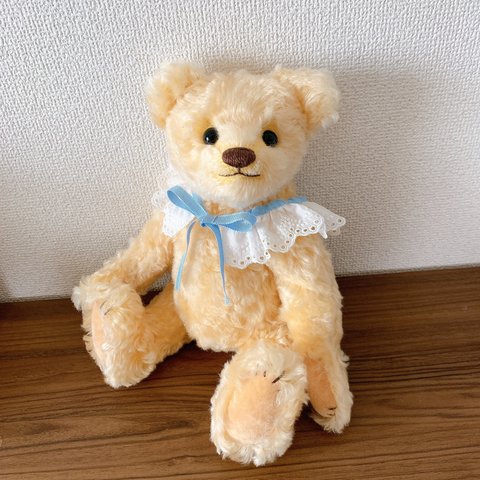 Nana Bee.♡ハンドメイド テディベア 32㎝ クリームイエロー