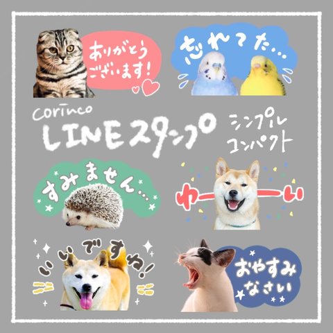 オリジナルLINEスタンプ｜64種類から選べる｜シンプル｜コンパクト｜コミック｜ペット｜犬｜猫｜corinco