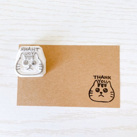 猫のthank you消しゴムはんこ