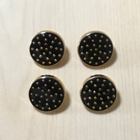 ●18㎜● GOLD BLACK DESIGN BUTTON CABOCHON PARTS