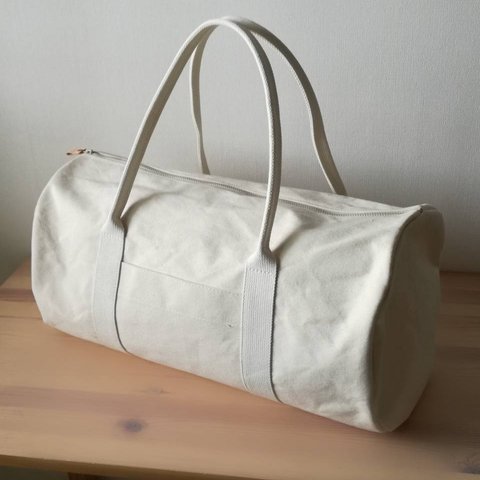 newボストンバッグＬ　(50cm)　生成