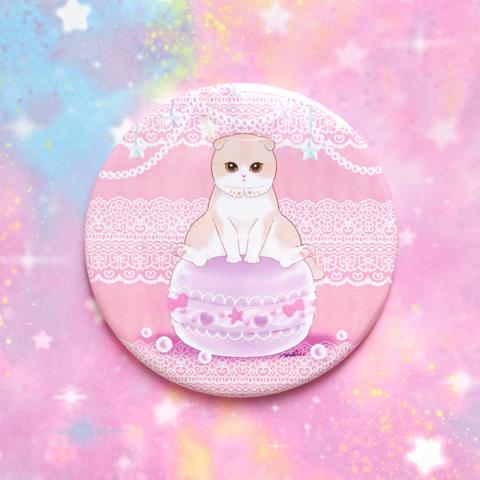 【 -sweets cat- 手鏡】スコティッシュフォールド×マカロン