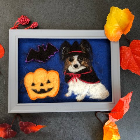 ハロウィン限定　愛犬似顔絵刺繍　