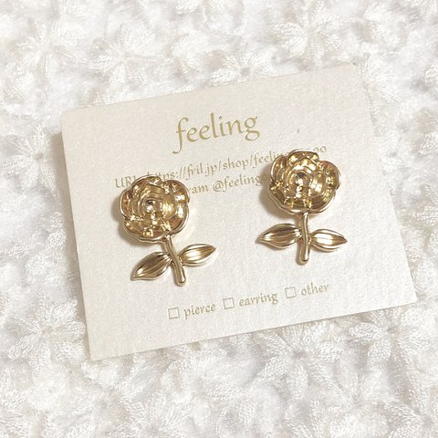 ♥  薔薇ピアス　♥