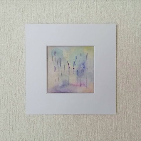 小さい水彩画「雨」