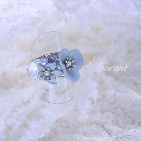 妖精の花の指輪/blue