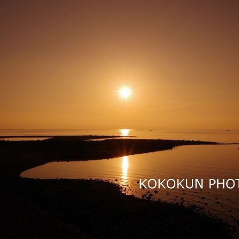 H37 有明海の朝の風景「海に反射する太陽の光」