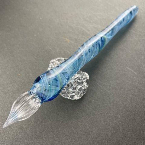 水色のフューミングガラスペン（6）