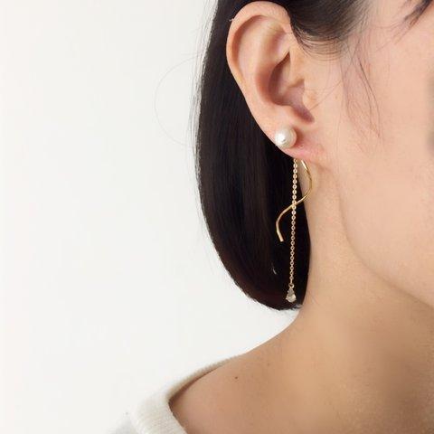 back　wave　ピアス/イヤリング