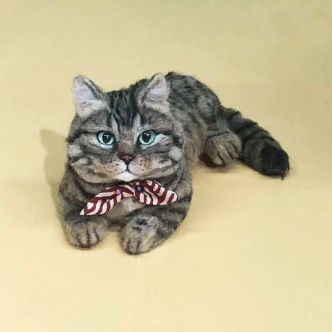 【オーダーメイドペット】羊毛フェルト、うちの子　猫ぬいぐるみ、フェルト猫、羊毛猫、肖像画、犬猫人形 プレゼントやギフトに