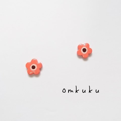 《受注制作》お花ﾋﾟｱｽ/ｲﾔﾘﾝｸﾞ ＊ｺｰﾗﾙﾋﾟﾝｸ