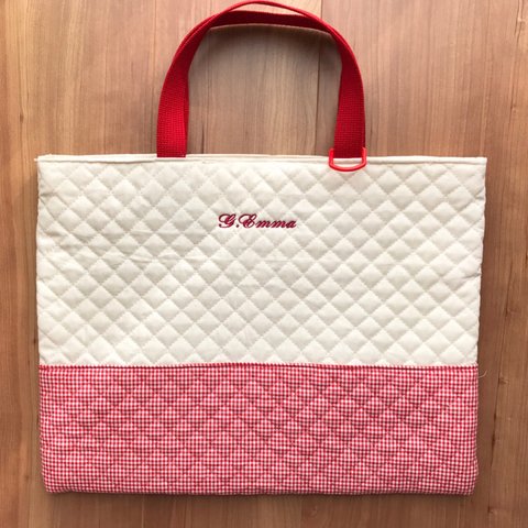 【名前刺繍あり】シンプルマルチバッグ・赤