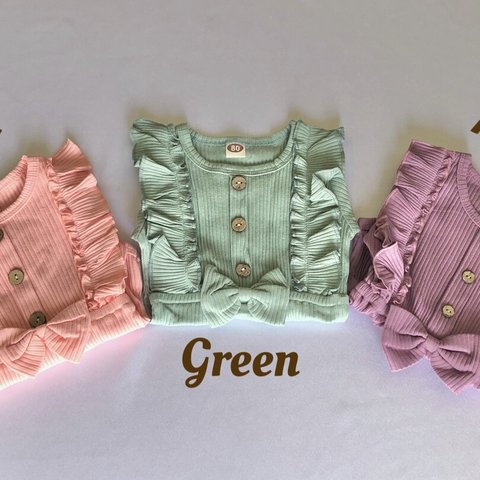 Ribbon rompers　リボン カバーオール　ロンパース　ベビー　ベビー服 新生児　出産祝い　ギフト　