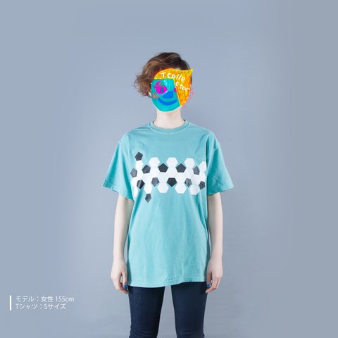 サッカーボールの展開図　プリントTシャツ　ユニセックスS〜XLサイズ　