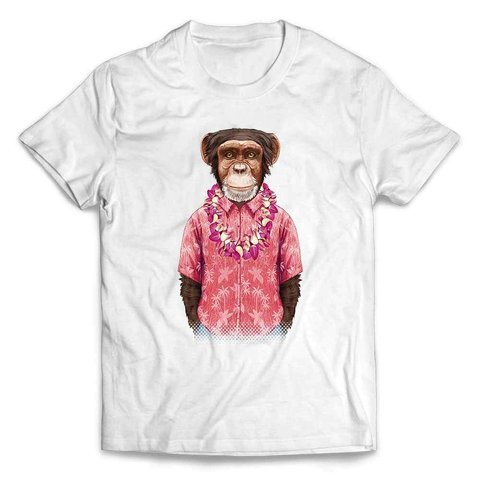 半袖Tシャツ 【アロハシャツ チンパンジー 動物】 by FOX REPUBLIC