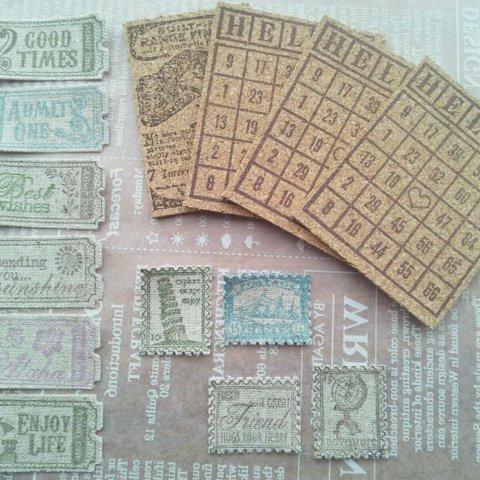 【送料無料】Fabric & Cork Sticker Set