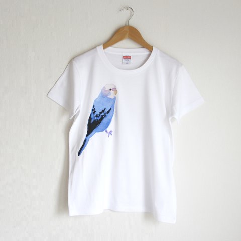 p-jet　セキセイインコ  (ブルー)  Tシャツ　/　鳥　インコ