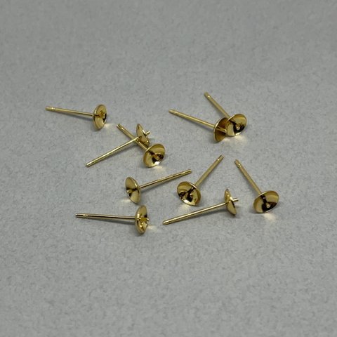 [ 20個 ] サージカルステンレス 5mm ピアス 芯立 ゴールド [ 20個 (10ペア) ]  ピアス ポスト 突き刺し パーツ  postt5-g2