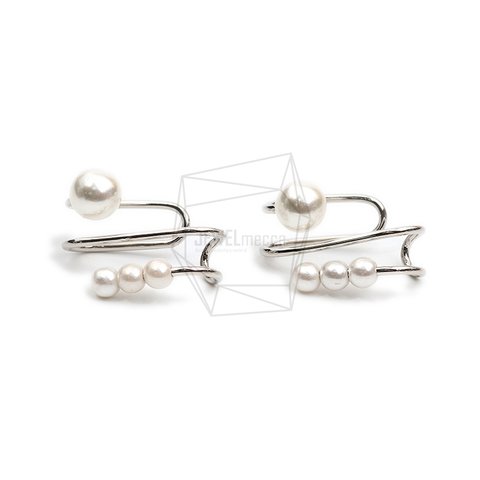 ERG-1945-R【2個入り】パールラウンドイヤーカフ/Pearl Round Earcuffs Earrings